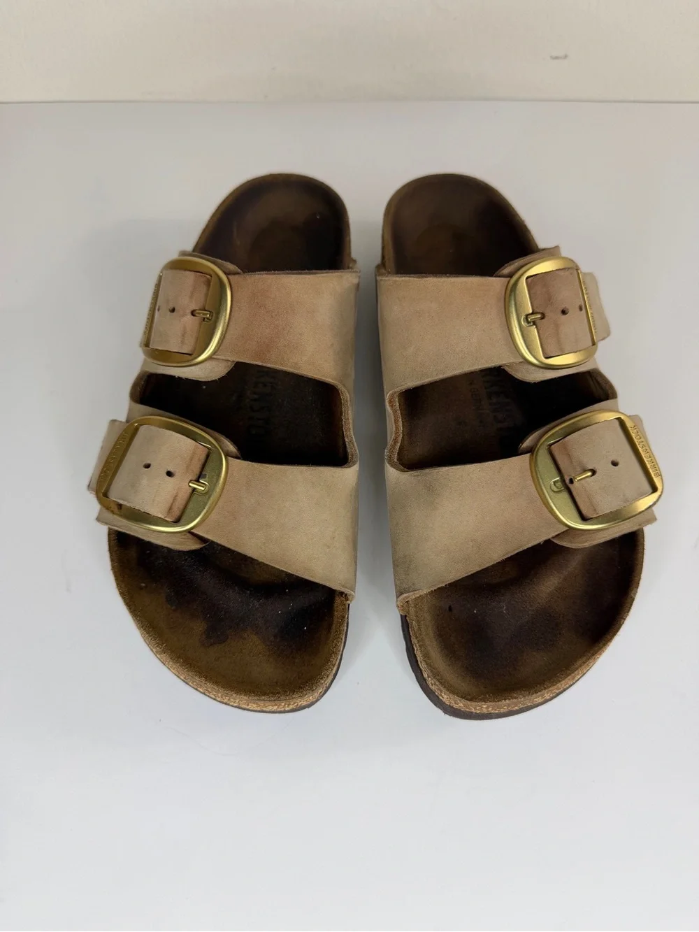 Birkenstock Sandals Slides Women Size 38 US 7 Double Strap Tan Buckle Germany - Picture 16 of 16